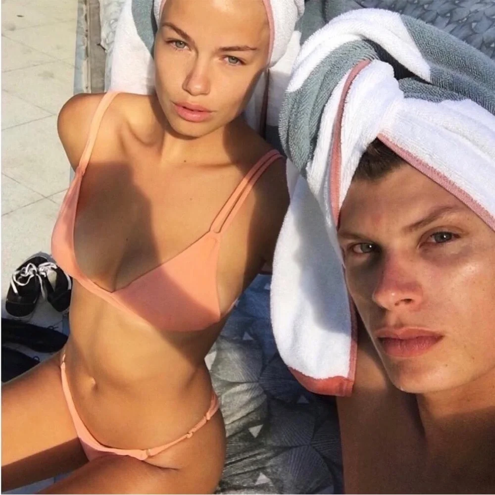 Monday Swimwear Bikini Set in Blush Peach